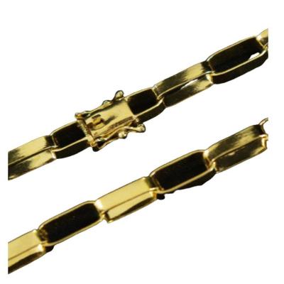 Cordão Corrente Tijolinho 7Mm Cor Semelhante Ao Ouro 18K