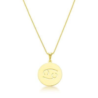Colar De Signos Banhado A Ouro 18k - Câncer