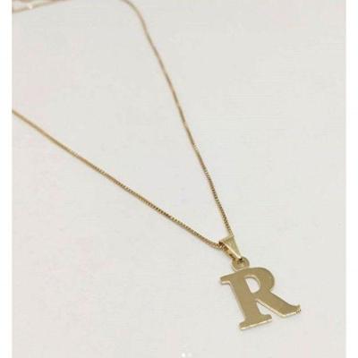 Gargantilha Letra Inicial Banhado A Ouro 18k