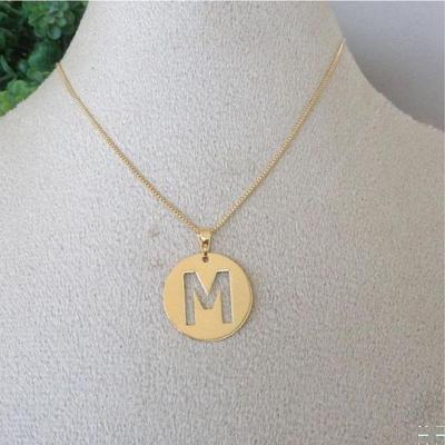 Gargantilha Personalizada Letra Inicial Vazada Banhado A Ouro 18k