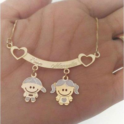 Gargantilha Canguinha Personalizada Banhado A Ouro