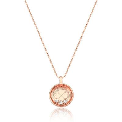 Colar Reliquaire Ballet Crystals Luck Revestido Em Ouro Rosê