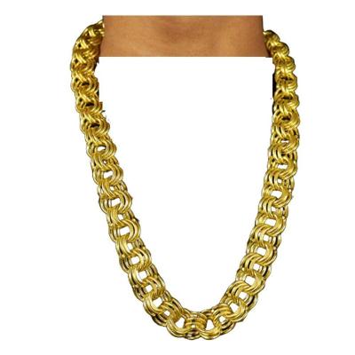 Cordão Corrente Friso 18Mm Semelhante Ao Ouro 18K