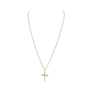 Corrente Tijolinho Com Pingente Cruz Prego Cordão Fina