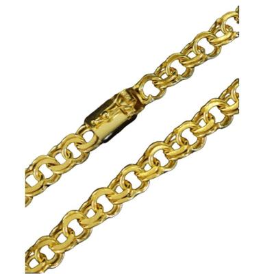 Cordão Corrente Friso 12Mm Semelhante Ao Ouro 18K