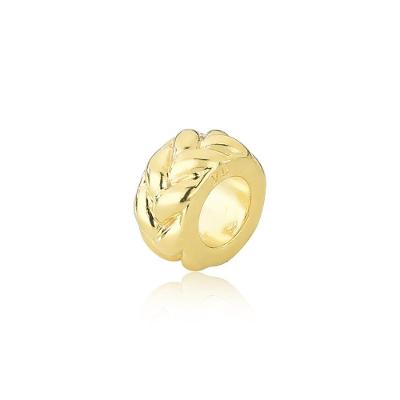 Charm Separador Trança Revestido Em Ouro