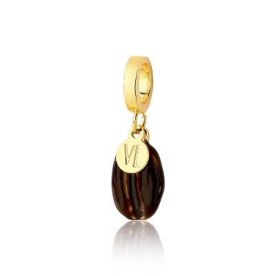 Charm Vl Café Com Grão Esmaltado E Revestimento Ouro