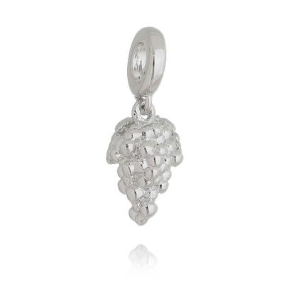 Charm Cachinho De Uvas Revestido Em Ródio