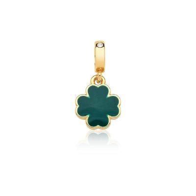 Charm Trevo Da Sorte Revestido Em Ouro