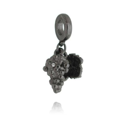 Charm Cachinho De Uvas Revestido Em Ródio Negro
