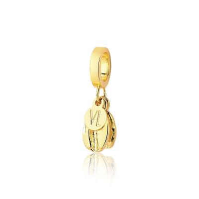 Charm Grãos De Café Com Revestimento Em Ouro