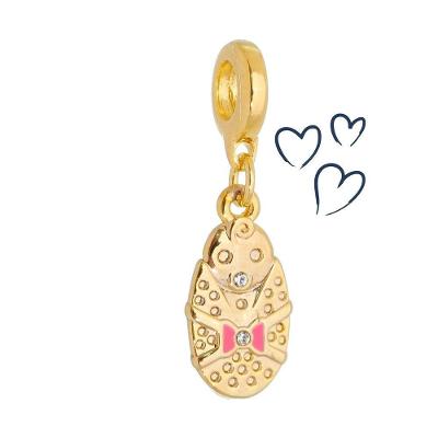 Charm Bebê Menina Revestida Em Ouro