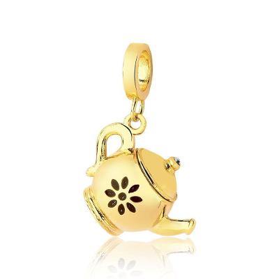 Charm Bule Vl Café Revestido Em Ouro