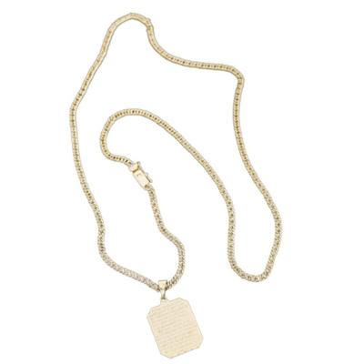 Cordão Corrente Grumet 3mm Com Pingente Mensagem