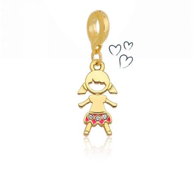 Charm Menina Revestida Em Ouro