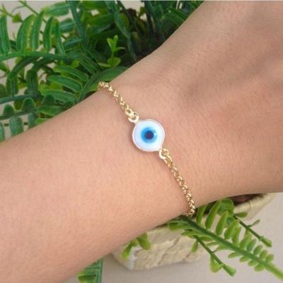 Pulseira Olho Grego Banhada A Ouro 18k