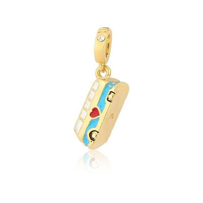 Charm Kombi Woodstock Revestido Em Ouro