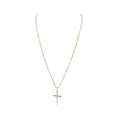 Corrente Tijolinho Com Pingente Cruz Prego Cordão Fina