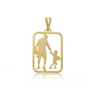 Pingente Masculino Pai E Filho Banhado A Ouro 18k