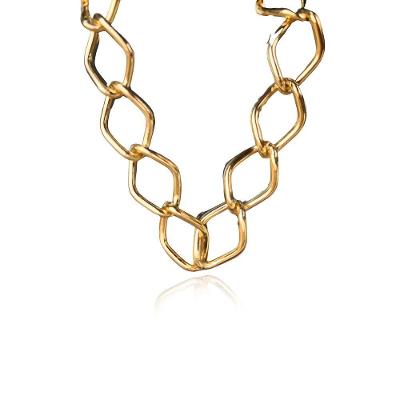 Pulseira Elo Losango Com Fecho Boia Folheado Em Ouro 18K