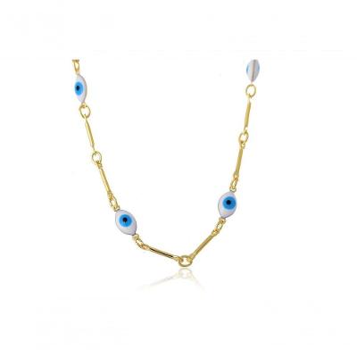 Pulseira Folheada Em Ouro Com Olho Grego Folheado Em Ouro 18