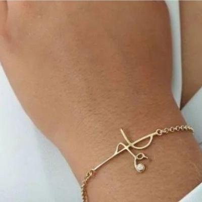 Pulseira Fé Ponto De Luz Em Banho De Ouro F 7.7