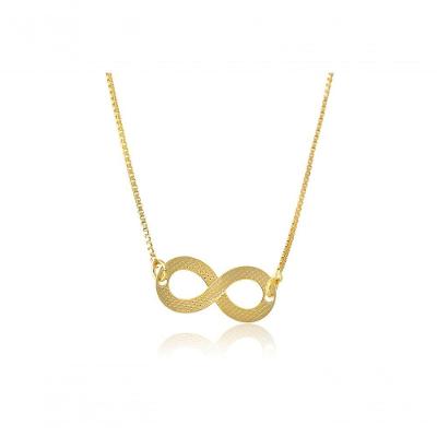 Pulseira Regulável Com Símbolo Do Infinito Folheado Em Ouro