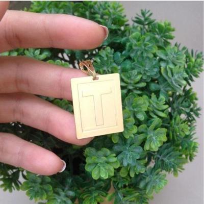 Pingente Masculino Letra Inicial Banhado A Ouro 18k