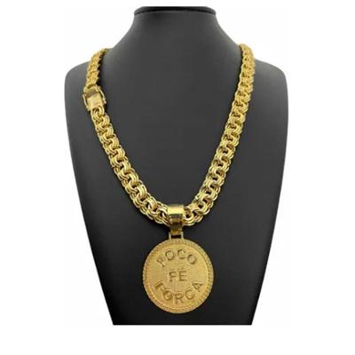 Cordão Corrente Banhado Ouro Fé Força Foco Para Mcs