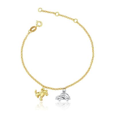 Pulseira Amigos Inseparáveis Revestida Em Ouro E Em Ródio