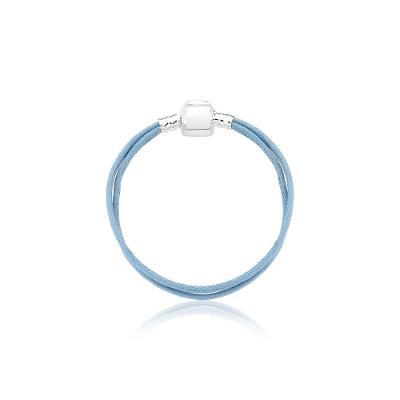 Pulseira Infantil Cord Blue Revestida Em Prata