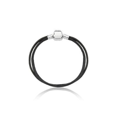Pulseira Infantil Cord Black Com Revestimento Metálico