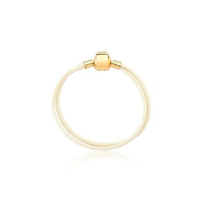 Pulseira Infantil Cord Raw Revestida Em Ouro