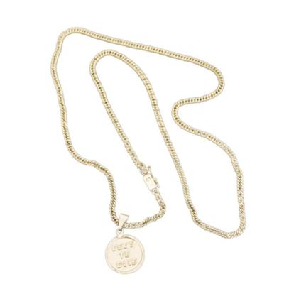 Corrente Grumet 3mm Pingente Medalha Deus Te Guie