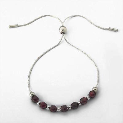 Pulseira Ajustável Prata 925 Cristais Marrons