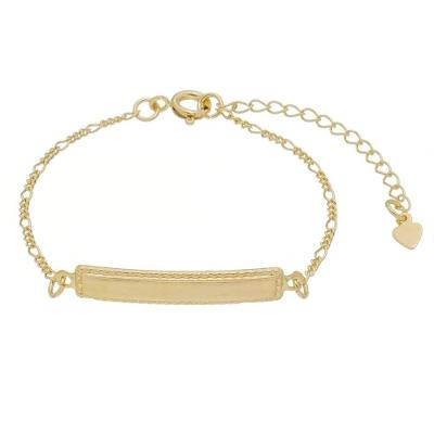 Pulseira Infantil com Plaquinha Banho de Ouro