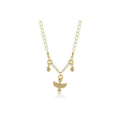 Tornozeleira Pingente De Espirito Santo Folheado Em Ouro 18K