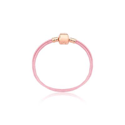 Pulseira Infantil Cord Pink Revestida Em Ouro Rose