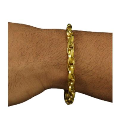 Pulseira 8mm Tijolinho Elo Duplo Moeda Antiga Nao Descasca