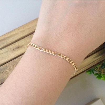 Pulseira Feminina 3x1 Com 3mm Banhada A Ouro 18k
