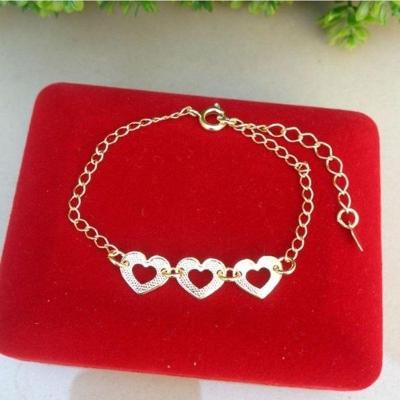Pulseira Infantil Coração Banhada A Ouro
