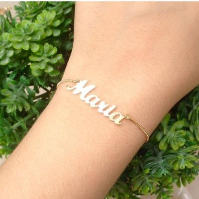 Pulseira Personalizada Com Nome Banhada A Ouro