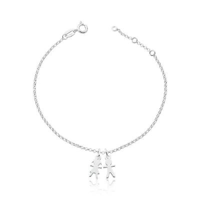 Pulseira Menina / Menino Com Revestimento Em Prata