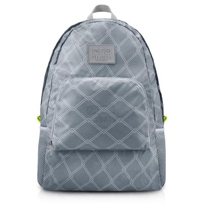 Mochila Dobrável Para Viagem Estampa Listrada Jacki Design Cinza