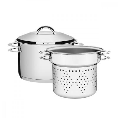 Jogo Cozi Pasta Solar Inox Fundo Triplo Alças 2 Peças 24 Cm