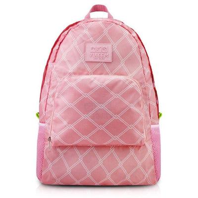 Mochila Dobrável Para Viagem Estampa Listrada Jacki Design Rosa