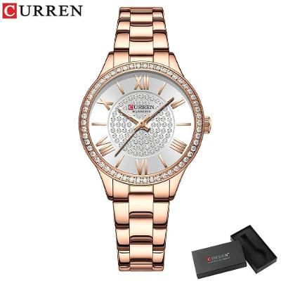 Relógio Feminino Curren 9084 À Prova D'Água Branco