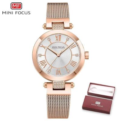 Relógio Feminino Mini Focus Mf0215l à Prova D'água Ouro Rosa