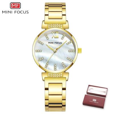 Relógio Feminino Mini Focus Mf0227l à Prova D'água Dourado