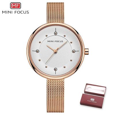 Relógio Feminino Mini Focus Mf0274l.01 à Prova D'água Ouro Rosa